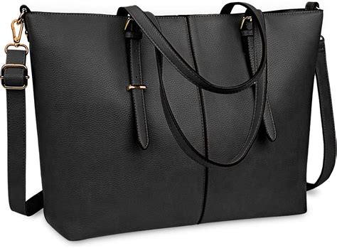 amazon black leather handbags